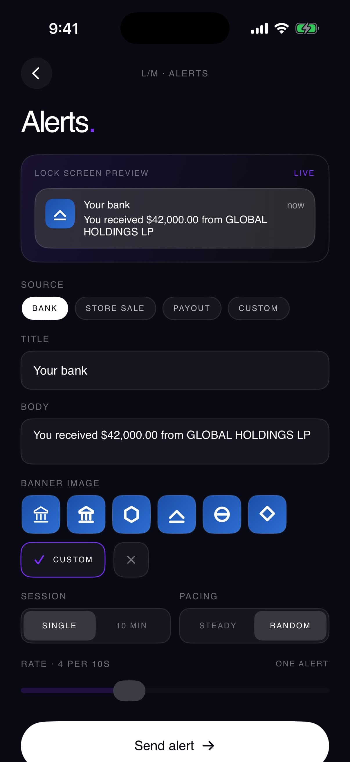 Alerts module: the notification composer