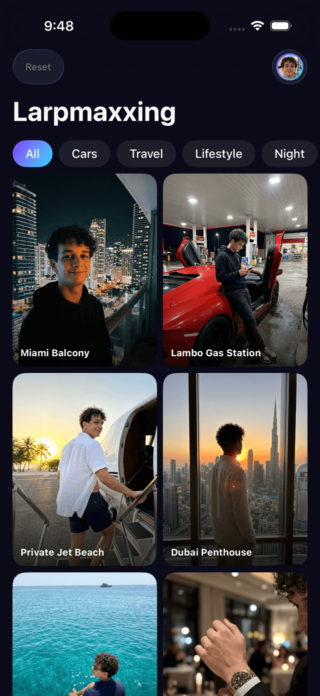 Scene selection grid